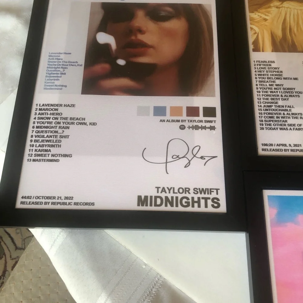 Taylor Swift Wall Art Set with Pastel Pink Blue Yellow Accents